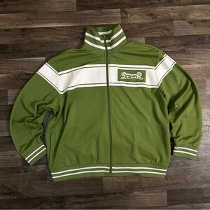Le Tigre Green Track Jacket Full Zip Retro Stripe XXL